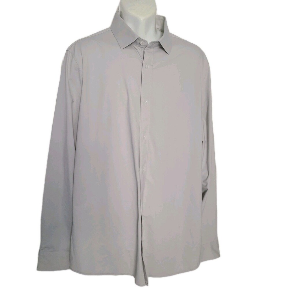 NEW Rhone Commuter Slim Fit Button Up Shirt Gray Stone  Oxford Mens sz XXL/TTG